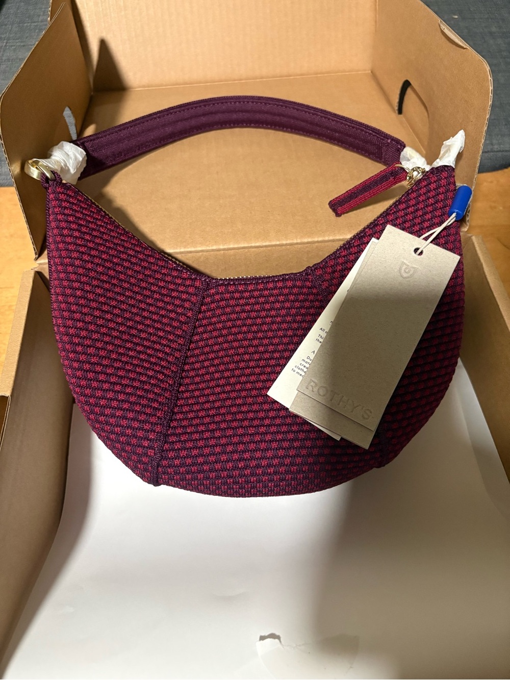 NWT Rothy's Mini Crescent Bag - Red Beet